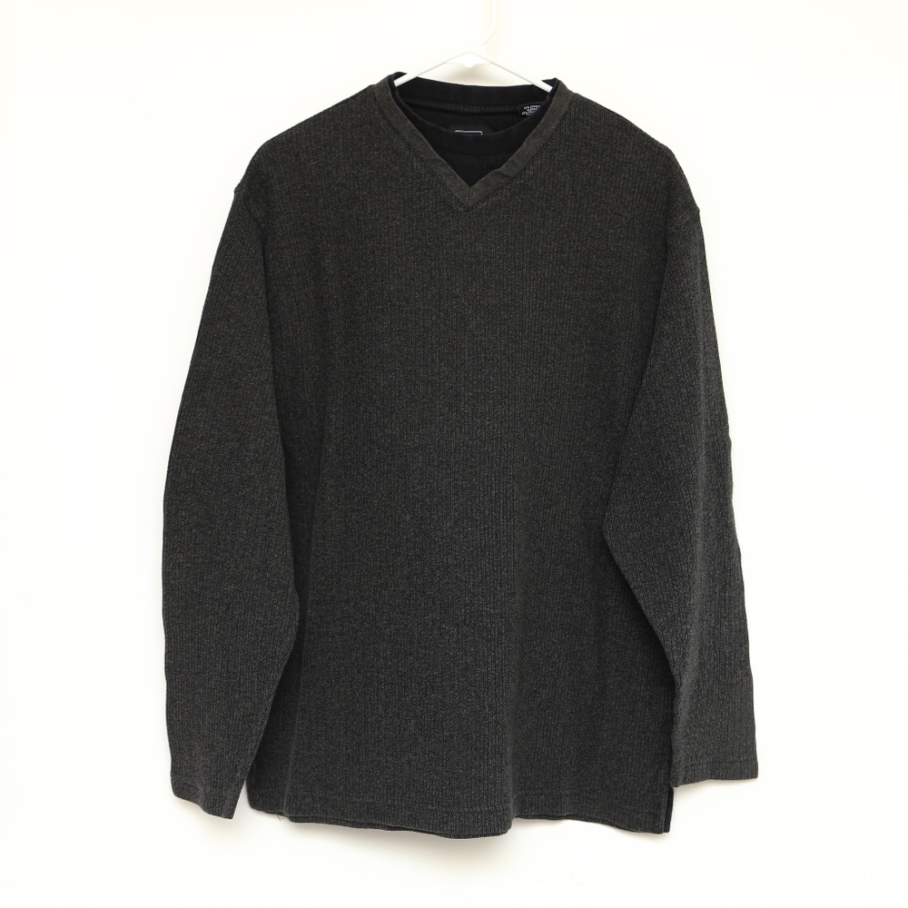 Haggar Men's Large Sweater - Green / Black